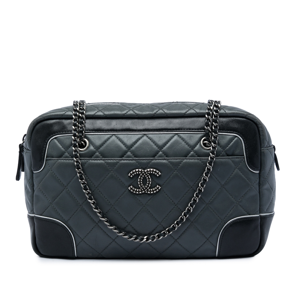 Pre-Loved Chanel Medium CC Bicolor Quilted Calfskin Chain Camera Bag